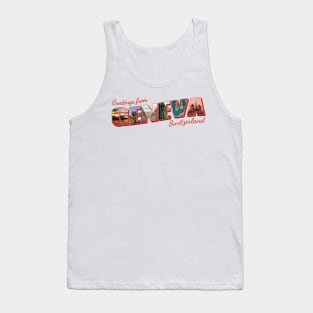 Greetings from Geneva in Switzerland Vintage style retro souvenir Tank Top